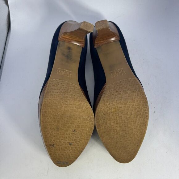 Stuart Weitzman Stilts Platform Pumps Suede leather ladies 7.5 nice blue shoes - Picture 12 of 14